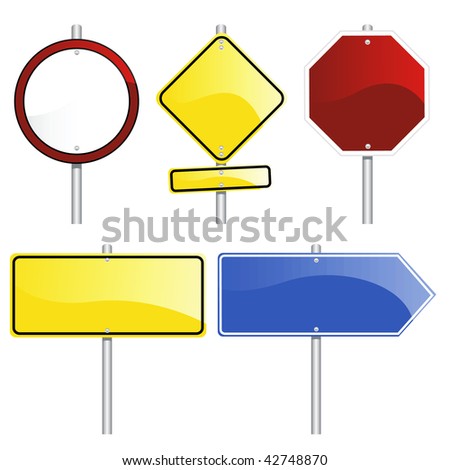 Blank Traffic Signs Stock Vector Illustration 42748870 : Shutterstock