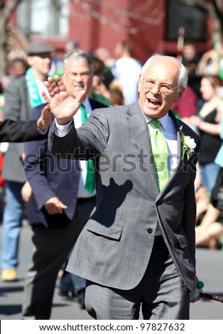 ALBANY, NY - MARCH 17: US House of Representatives member from the 21st district Paul Tonko marches in the 2012 St. Patrick's Day Parade on March 17, 2012 in Albany, New York.