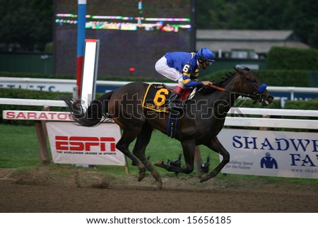 SARATOGA SPRINGS - August 2: John Velazquez rides Indian Blessing to Victory in the 83rd Running of \
