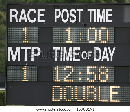 Illuminated Sign from race Track Before the First Post