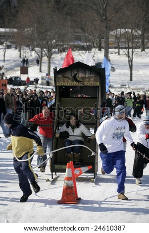 Lake George - February 7: Outhouse Races During Opening Day of the Winter Carnival on February 7, 2009 in Lake George, NY