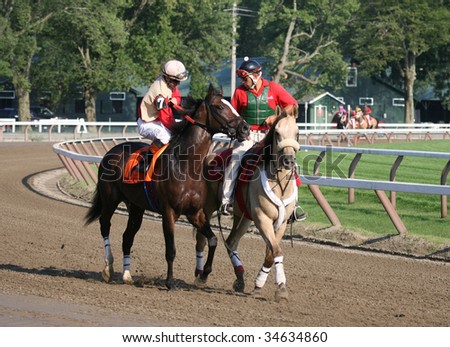 SARATOGA SPRINGS, NY- AUGUST 1:  Kent Desormeaux aboard Convocation in the post parade before the 46th Jim Dandy Stakes at Saratoga Race Track,  August 1, 2009 in Saratoga Springs, NY.