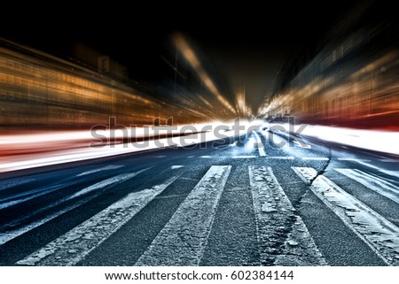 Similar – Image, Stock Photo blurred photo with car at traffic light and star bokeh