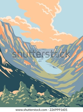 Mealy Mountains National Park Reserve in the Labrador Region Canada WPA Poster Art
