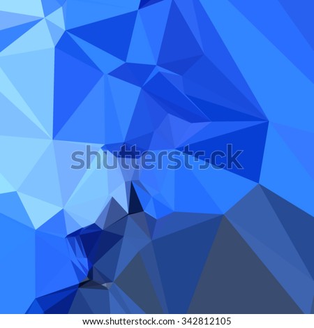 Low polygon style illustration of a Brandeis blue abstract geometric background.