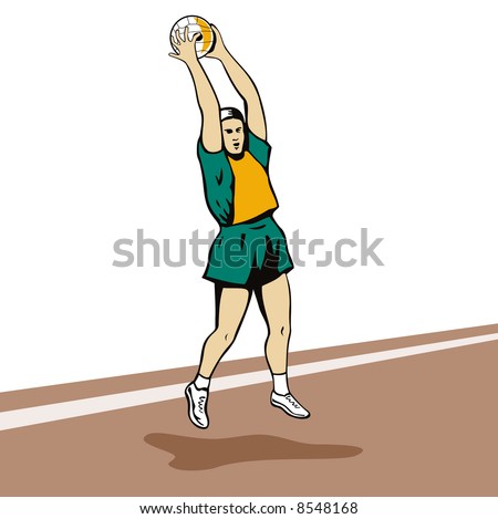 Netball Player Jumping To Catch Ball Stock Photo 8548168 : Shutterstock