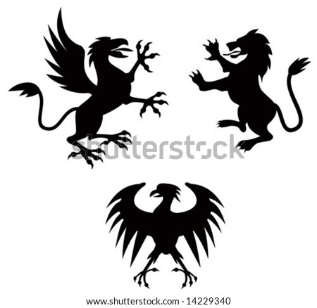 Griffin, Lion And Eagle Silhouette Stock Vector Illustration 14229340 ...
