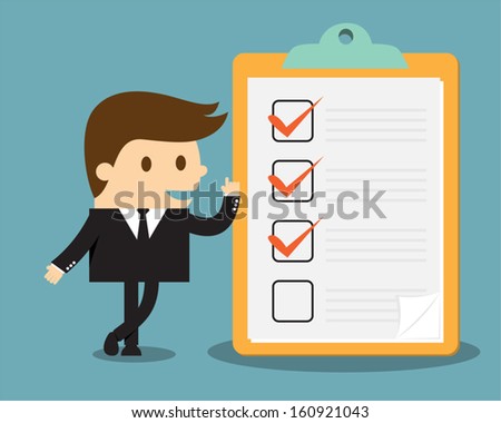 Businessman with clipboard and checklist