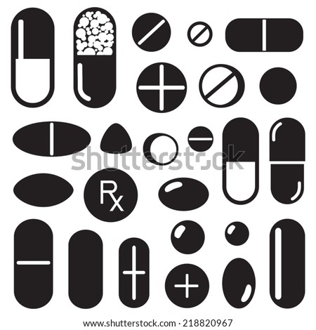 Pills and capsules icon