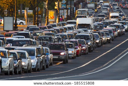 cars, city traffic, traffic jams, a stream of cars