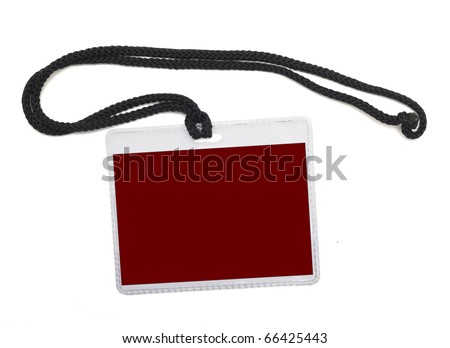 Name badge isolated on a white background