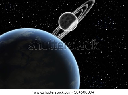 Image of blue planet in space