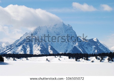 View of the Grand Teton Mountains / Distant Mountain