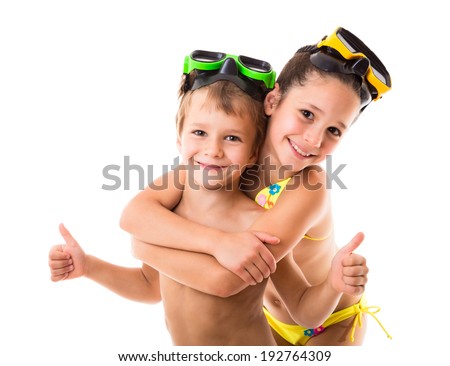 Similar – Image, Stock Photo Boy with diving goggles in swimming pool