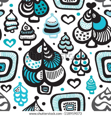Christmas Card design- tree pattern | Pastelgirl