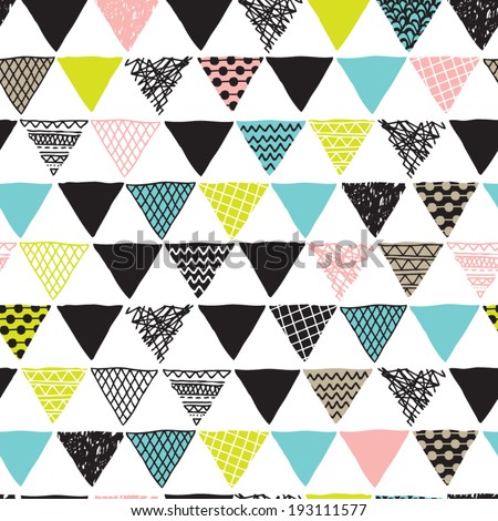 Seamless geometric plus triangle aztec details decorative background pattern in vector