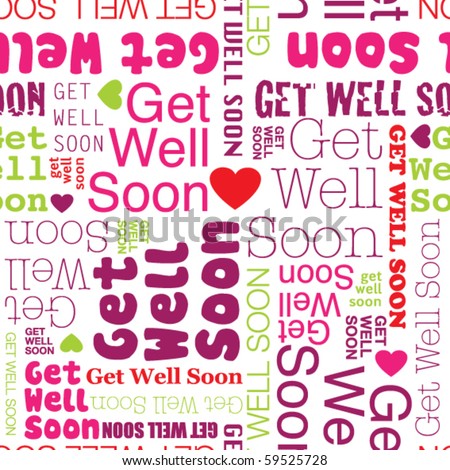 Get well soon seamless background pattern in vector