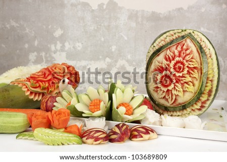 Fruit carved