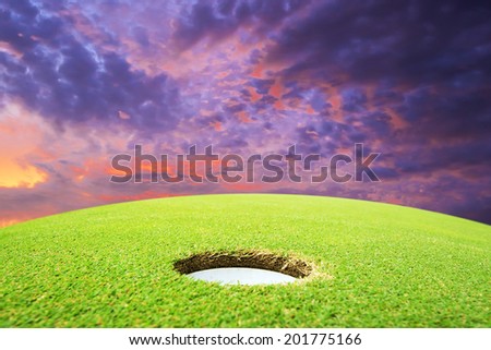 golf hole on a field