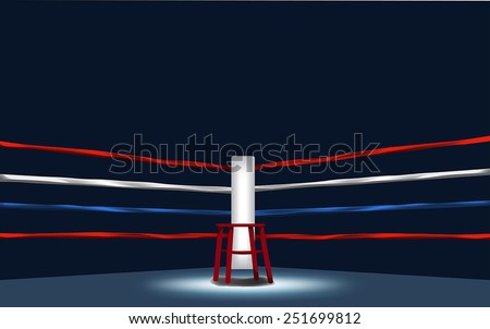 Vector of boxing ring corner with red chair.