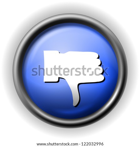 Glass thumb down icon