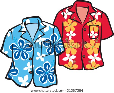 Pair Of Hawaiian Aloha Shirts Stock Vector Illustration 31357384 ...