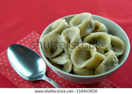 Polish traditional mushroom dumplings. Usually served with red borscht (czerwony barszcz) during Christmas Eve dinner / supper.