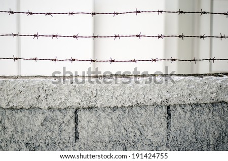 Steel fence outdoors