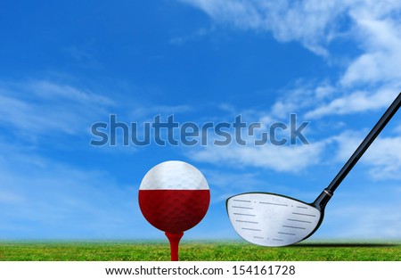 Tee off golf ball Poland