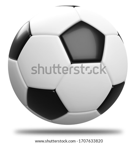 Classic soccer ball isolated on white background.3d rendering. Imagine de stoc © 
