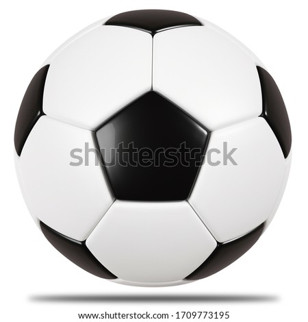 Classic soccer ball isolated on white background.3d rendering. Imagine de stoc © 