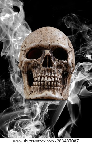 Skull and smoke