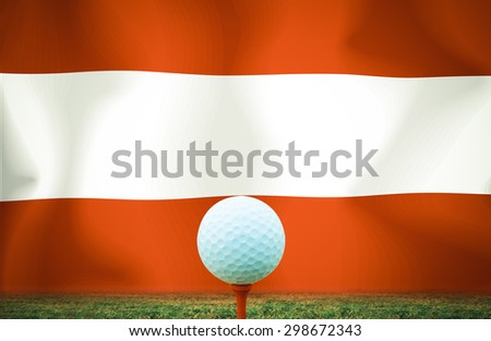 Golf ball Austria vintage color.