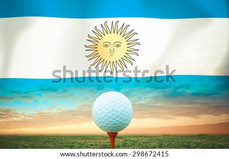 Golf ball Argentine vintage color.