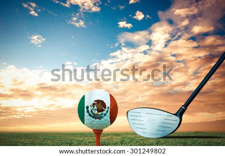 Golf ball Mexico vintage color.