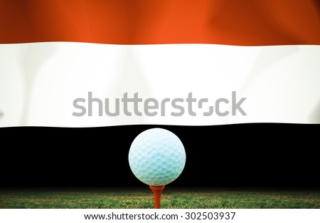 Golf ball Yemen vintage color.
