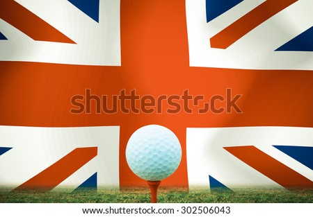 Golf ball United Kingdom vintage color.