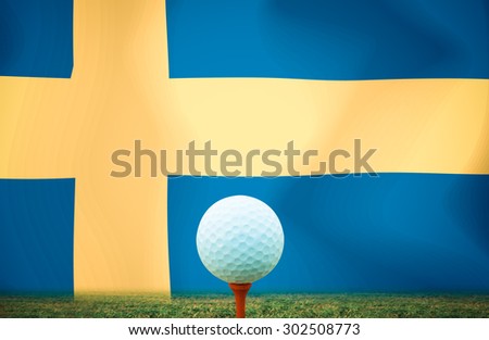 Golf ball Sweden vintage color.