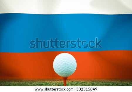 Golf ball Russia vintage color.
