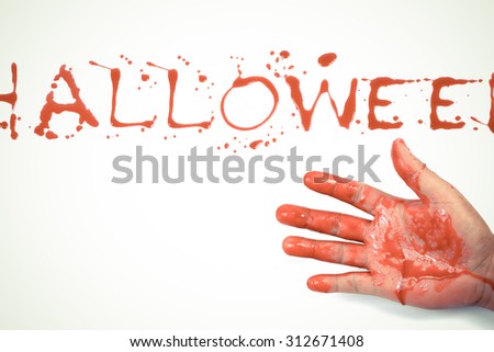 Concept Halloween Bloody  letters HALLOWEEN  color vintage