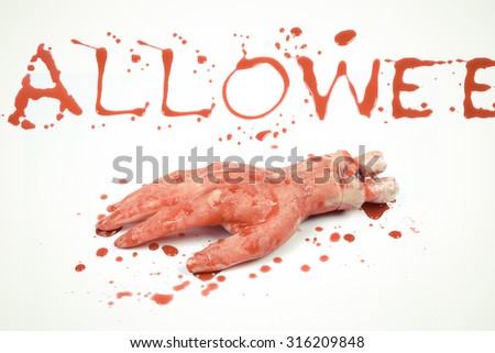 Concept Halloween Bloody  letters HALLOWEEN  color vintage
