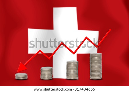 The economic going down of the country, with a head shot arrows down from the top medals.