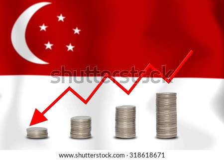 The economic going down of the Singapore, with a head shot arrows down from the top medals.