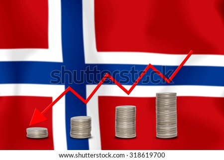 The economic going down of the NORWEGE, with a head shot arrows down from the top medals.