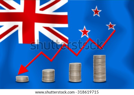 The economic going down of the New Zealand, with a head shot arrows down from the top medals.