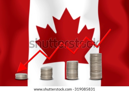 The economic going down of the Canada, with a head shot arrows down from the top medals.