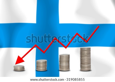The economic going down of the FINLAND, with a head shot arrows down from the top medals.