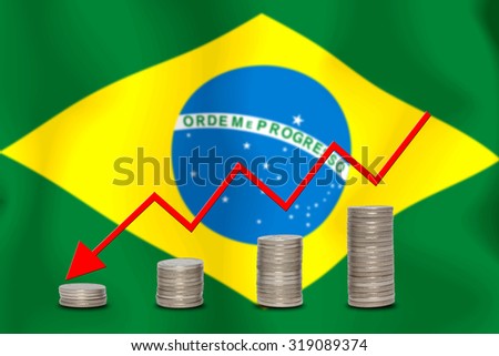 The economic going down of the Brazil, with a head shot arrows down from the top medals.