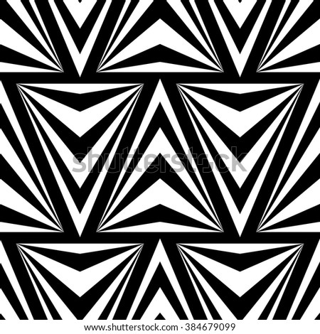 Seamless Vector Triangles Pattern for Textile Design. Modern Black and White Striped Pattern. 