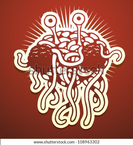 Vector  flying spaghetti monster